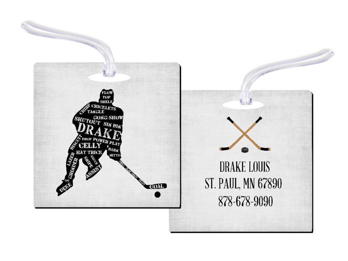 Sports Bag Tag Hockey Bag Tag Personalized Hockey Bag Tag Etsy