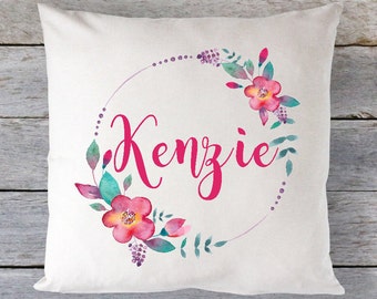 Personalized Flower Pillow, Flower PillowCase, Girls Flower Pillow, Personalized Girls Flower Pillowcase, Pillow, Girls Decor, RyElle