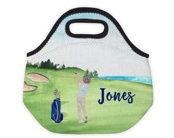 Lunch Tote Golf Gift Golf Lunch Bag Golf Cooler Personalized Lunch Bag Personalized Golf Gift Ladies League Gift Mothers Day Gift RyElle