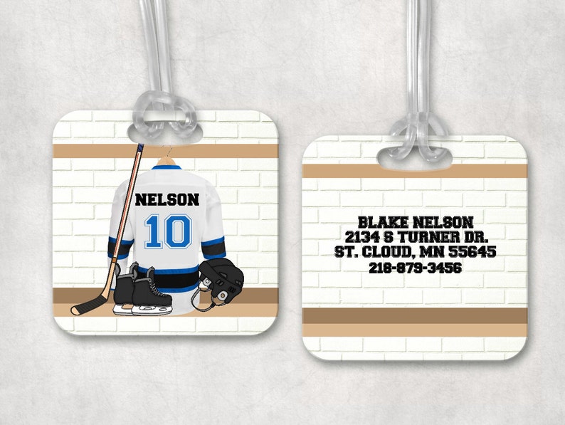 Hockey Bag Tag Hockey Luggage Tag Personalized Hockey Bag Tag Etsy