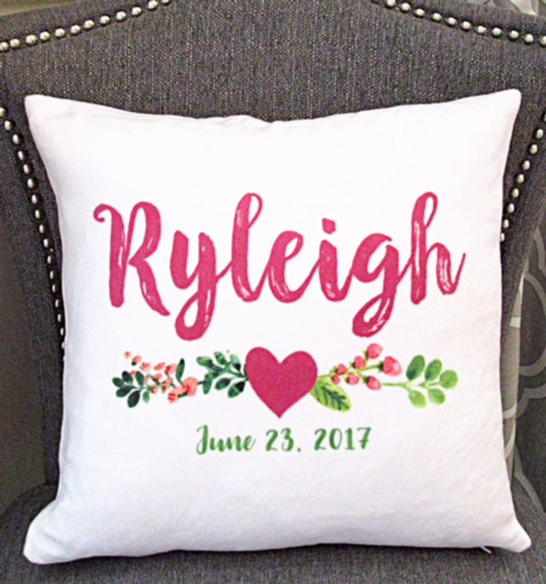 Flower Pillowcase Baby Gift Personalized Gift Personalized Etsy