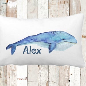 Whale Pillow Watercolor Whale Whale Pillow Personalized Pillow Baby Gift Baby Pillow Boys Pillow Personalized Boys Pillow RyElle