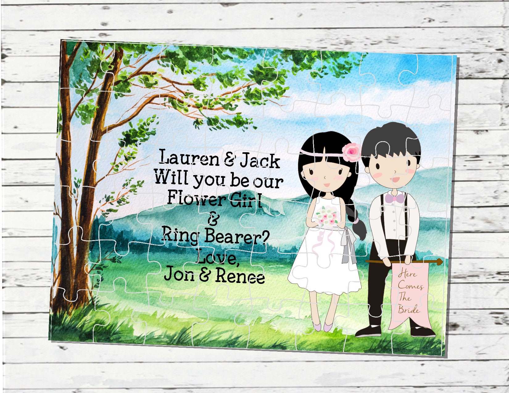 Flower Girl Puzzle Ring Bearer Puzzle Wedding Puzzle Flower Etsy