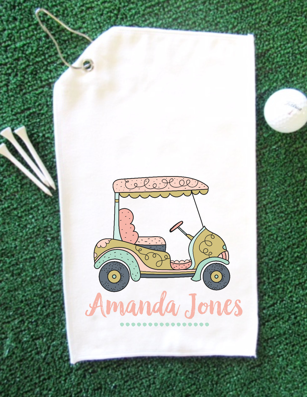 Golf Cart Towel Personalized Golf Towel Golfer Gift Etsy