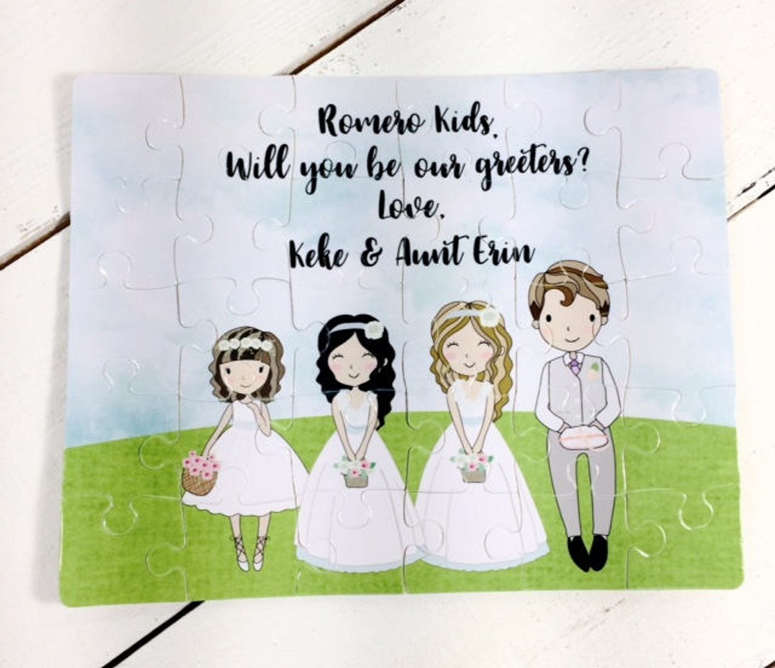Flower Girl Puzzle Ring Bearer Puzzle Wedding Puzzle Flower Etsy