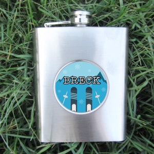 Personalized Gift Personalized Flask Christmas Gift Skiing Flask Personalized Skiing Flask Downhill Skiing Colorado Flask Christmas Flask