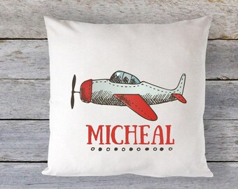 Personalized Airplane Pillow Cover: Boys Nursery Decor