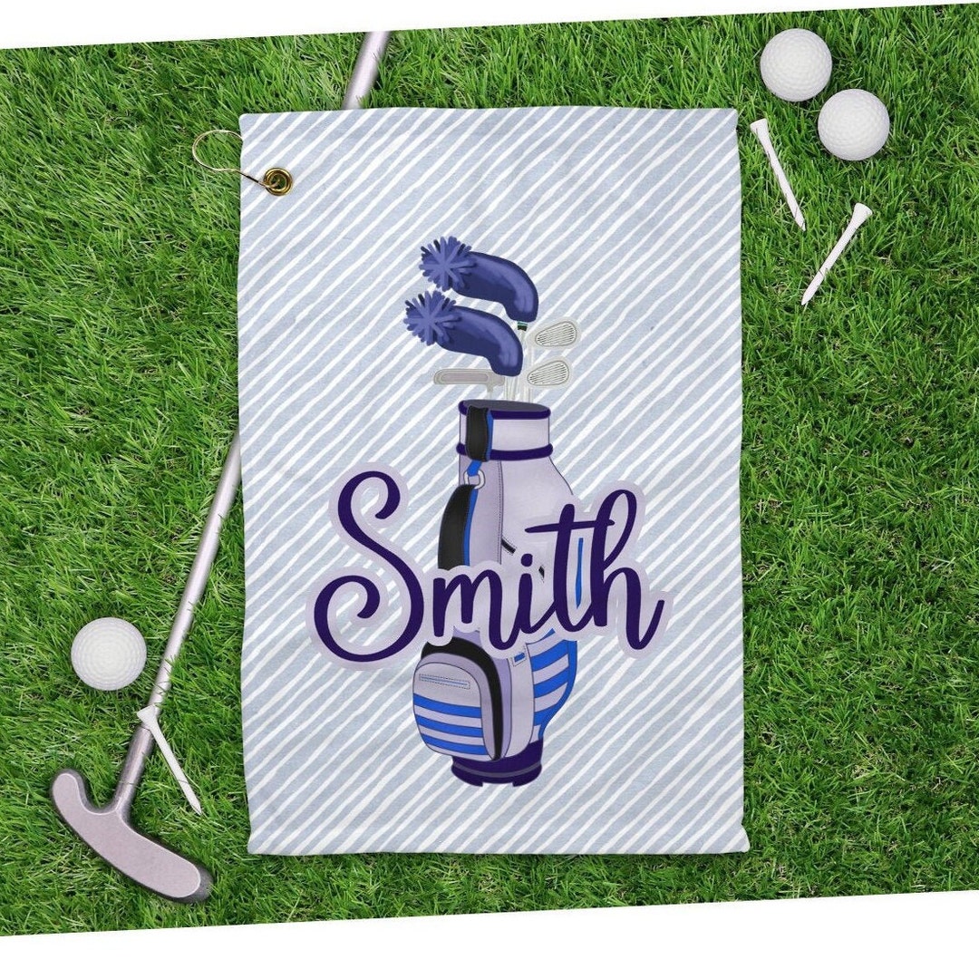 Golf Towel Personalized Golf Towel Womans Golf Towel Blue Golf Towel