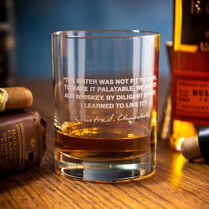 Winston Churchill Famous Quotes (Water)| Whiskey Glass | Whiskey Quotes | DOF