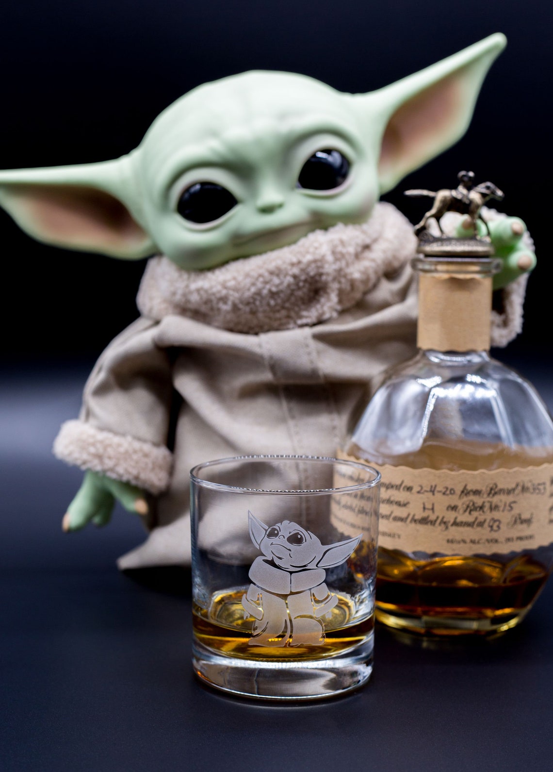 Baby Yoda Glass Whiskey Glass Whiskey Lovers Bourbon Etsy