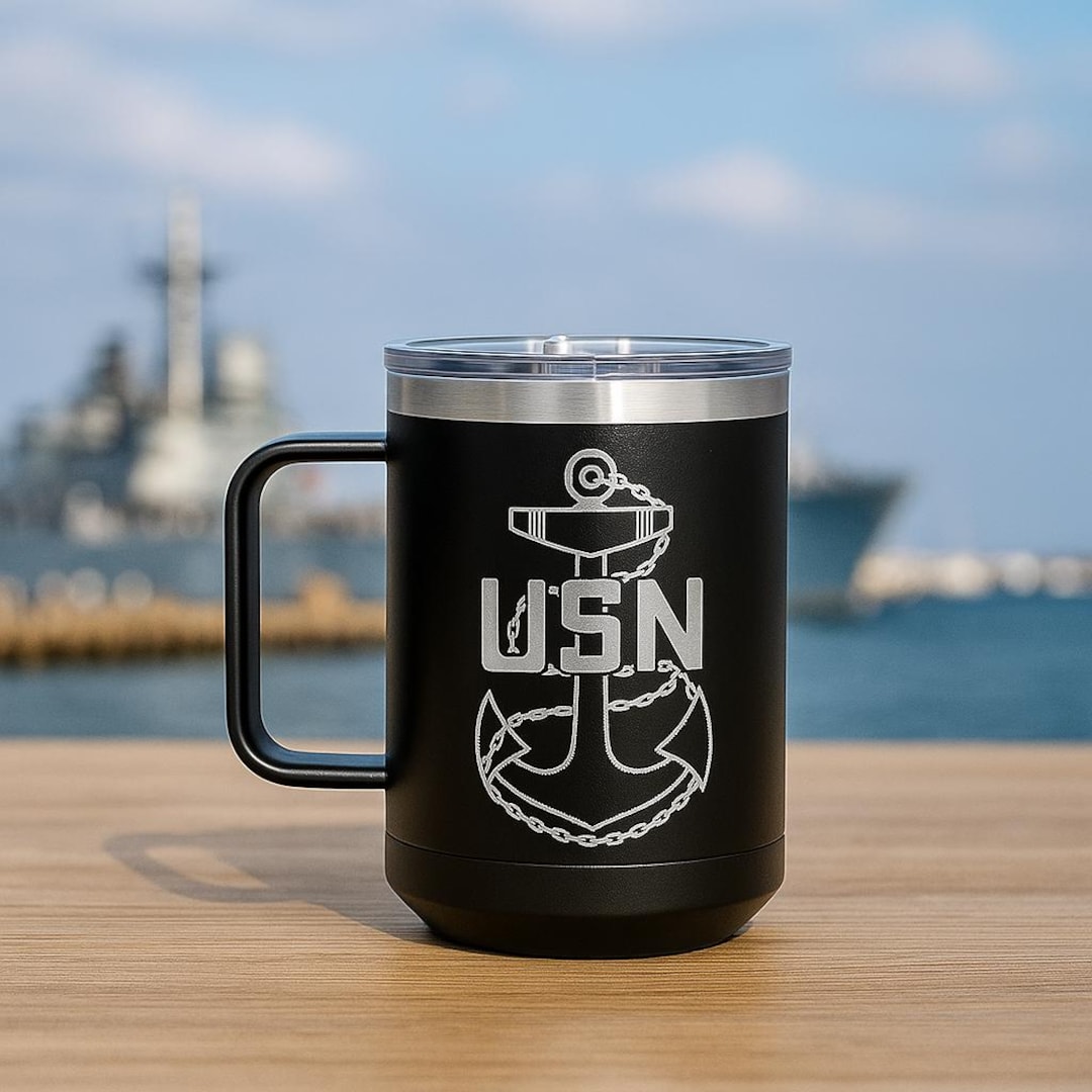 Navy Chief Insulated Mug With Slider Lid | 15oz | MCPO | SCPO