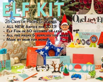 BUY EARlY SALE! Best Elf Kit | 26 (2Bonus!) Days Of Christmas | Props | Accessories | Mischief | Activities | Antics | Christmas Activities