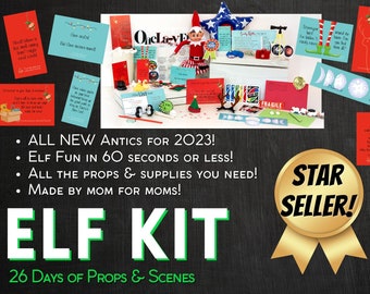 SHIPS TODAY! Elf Kit 2023 | 26 (2Bonus!) Days Of Christmas | Props | Accessories | Mischief | Activities | Antics | Christmas Activities Kit