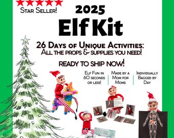 Best Elf Kit 2025 | 26 (2Bonus!) Days SHIPS TODAY! | Props | Accessories | Mischief & Funny | Elf Ideas | Antics | Christmas Activities Kit
