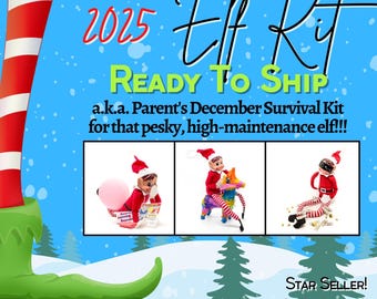 Elf Kit | 26 (2Bonus!) Days Of Christmas | Elf Props & Pranks | Accessories | Mischief | Activities | Elf Antics | Christmas Activities Kit