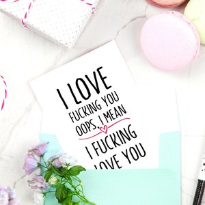 I Fucking Love You Valentine, Sweethearts, Anniversaire, Petite amie, Carte de femme | Téléchargement numérique | PDF | Coeur | Cadeau | Imprimable | Sale