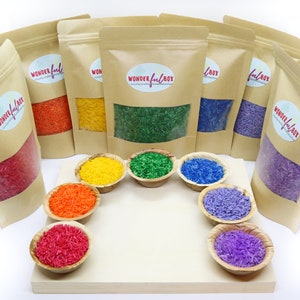 BEST SELLER Colored Rice | Montessori | Imagination Open Ended Play | Loose Parts | S.T.E.M. | Autism/SPD Friendly