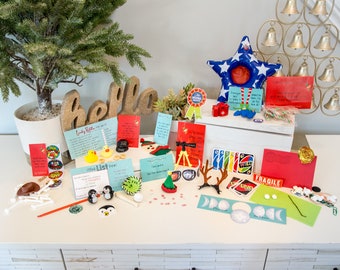 Premium 26 Day Elf Kit, 2025 Christmas Elf Activities Kit, Elf props, Magical Scenes for kids & elves, Pre-planned Elf Ideas