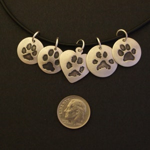 Paw Print Necklace Your Pet's Prints Custom Print Jewelry image 1