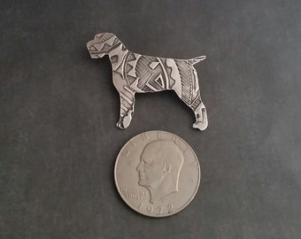 Wire-haired Pointing Griffon -  Silver  Lapel Pin