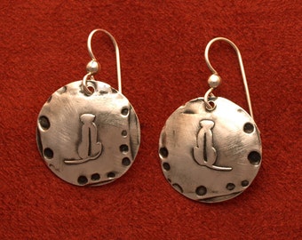 Small Silver Rhodesian Ridgeback Earrings Rhod104