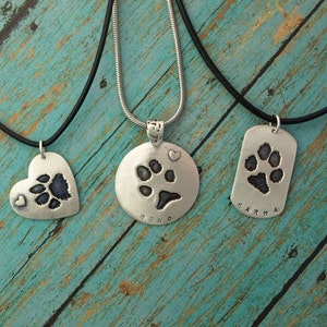 Paw Print Necklace Your Pet's Prints Custom Print Jewelry image 3