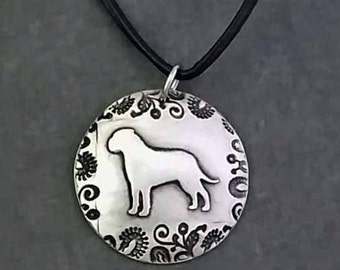 English Mastiff Pendant with paisley border