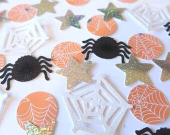 Cute Spider Halloween Confetti - Glitter Halloween Confetti, Spider Confetti, Spooky Birthday, Halloween Table Scatter, Cute Halloween Decor