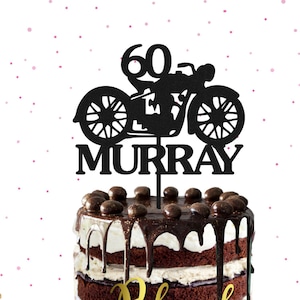 Glitter Motorbike Birthday Cake Topper - Motorcycle Cake Topper, Custom Cake Topper, Personalised Birthday Cake Topper, Biker Cake Topper