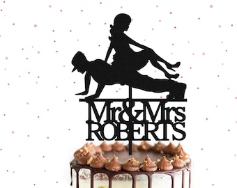 Personalized Push Up Mr & Mrs Cake Topper - Military Wedding Cake Topper, Army Wedding, Soldier Wedding Cake Topper, Bride and Groom Topper