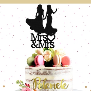 Custom Mrs Wedding Cake Topper - Lesbian Wedding Cake Topper, Same Sex Wedding Cake Topper, Gay Cake Topper, Bride and Bride Wedding