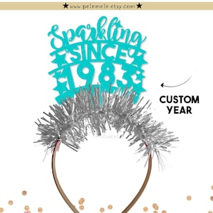 Custom Sparkling Since Headband - Custom Birthday Headband, Party Crown, Birthday Crown, Birthday Party, Happy Birthday Tiara with Fringe
