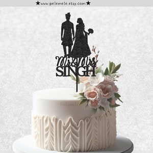 Personalized Hindu Mr & Mrs Cake Topper - Indian Wedding Cake Topper, Punjabi Wedding Cake Topper, Indian Couple Cake Topper, Sikh Wedding