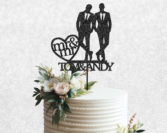 Custom Mr & Mr Cake Topper - Gay Wedding Cake Topper, Same Sex Wedding Cake Topper, Gay Cake Topper, Two Men Wedding, Gay Wedding Decor