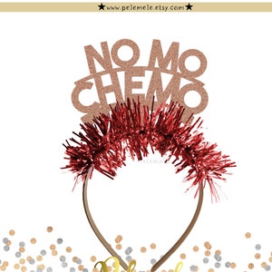 Glitter No Mo Chemo Headband - Party Headband, Cancer Survivor Crown, Cancer Free Party, Chemotherapy Party Decorations, Cancer Free