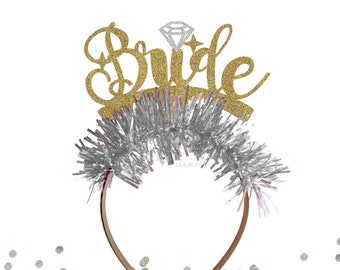 Glitter Bride Headband - Engagement Headband, Bachelorette Party Crown, Hen Party Crown, Bachelorette Party Decorations, Hen Party Hat