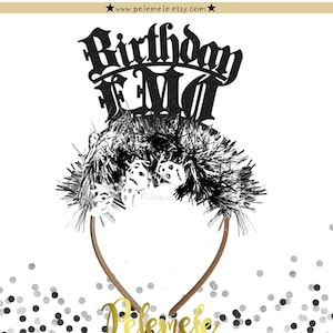 Glitter Birthday Emo Headband - Gothic Birthday Headband, Emo Party Crown, Gothic Birthday Tiara, Birthday Party, Death to my  Youth Crown
