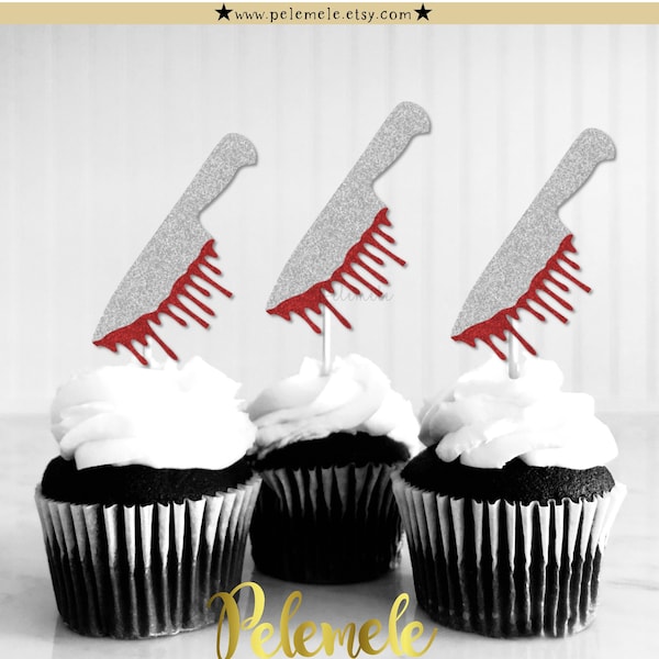 Knife Cupcake Toppers Etsy