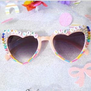 Custom Rainbow Birthday Sunglasses - Birthday Gift, Candy Birthday, Rhinestone Sunglasses, Rainbow Birthday Gift, Party Like It&#39;s Sunglasses