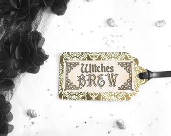 Spooky Witches Brew Tags - Gothic Hen Do Tags, Hen Party Favour Tags, Bachelorette Tags, Gothic Wedding Tags, Drink Tags, Halloween Tags