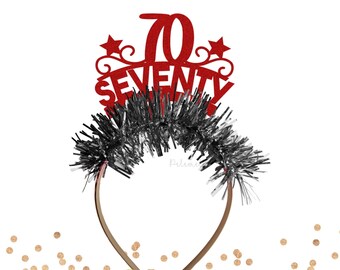 Glitter Seventy Birthday Headband - 70 Headband, 70th Party Crown, 70th Birthday Crown, 70th Birthday Party, Happy 70th Birthday Crown
