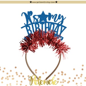 Glitter It's My Birthday Headband - Birthday Headband, Party Crown, Birthday Crown, Birthday Party, Happy Birthday Tiara with Fringe
