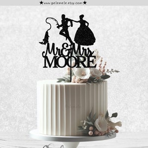 Personalized Fishing Wedding Cake Topper - Fishing Wedding Cake Topper, Fishing Rod Cake Topper, Fishing Couple Cake Topper, Custom Wedding