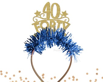 Glitter Forty Birthday Headband - 40 Headband, 40th Party Crown, 40th Birthday Crown, 40th Birthday Party, Happy 40th Birthday Crown