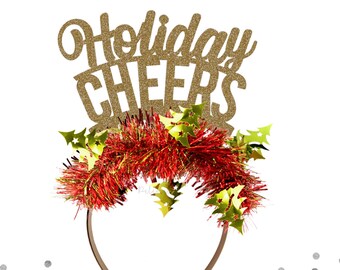 Holiday Cheers Christmas Headband -  Holiday Headband, Christmas Crown, Xmas Headband, Christmas Decor, Festive Tiara, Xmas Accessories