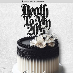 Custom Gothic Birthday Cake Topper - Goth Birthday Cake Topper, Glitter 30 Cake Topper, 30th Goth Birthday Cake Topper, Custom Cake Topper