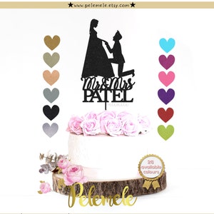 Personalized Indian Mr & Mrs Cake Topper - Hindu Wedding Cake Topper, Punjabi Wedding Cake Topper, Indian Couple Cake Topper, Sikh Wedding