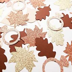 Glitter Autumn Leaf Ring Confetti - Confettis à paillettes, Confettis à feuilles d’automne, Anniversaire d’automne, Scatter de table, Anniversaire d’automne d’automne, Mariage d’automne