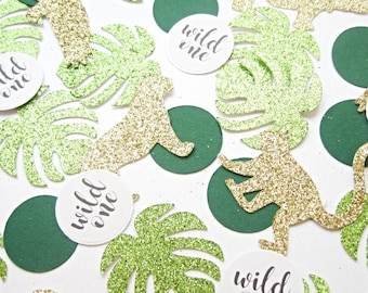 Glitter Wild Jungle Confetti - Glitter Confetti, jungle party confetti, Table Decor, Table Scatter, Jungle Party, Jungle Birthday, Wild One
