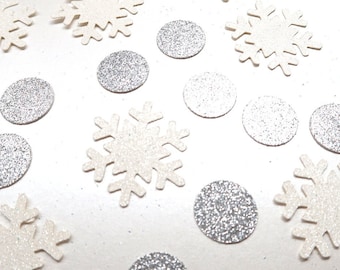 Sparkle Snowflake Confetti - Festive Confetti, Winter Wedding Confetti, Winter Onederland Confetti, Winter Birthday, Snowflake Party Decor